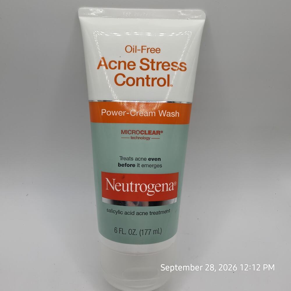 Neutrogena Oil-Free Acne Stress Control Power-Cream Wash 6 oz Salicylic Acid
